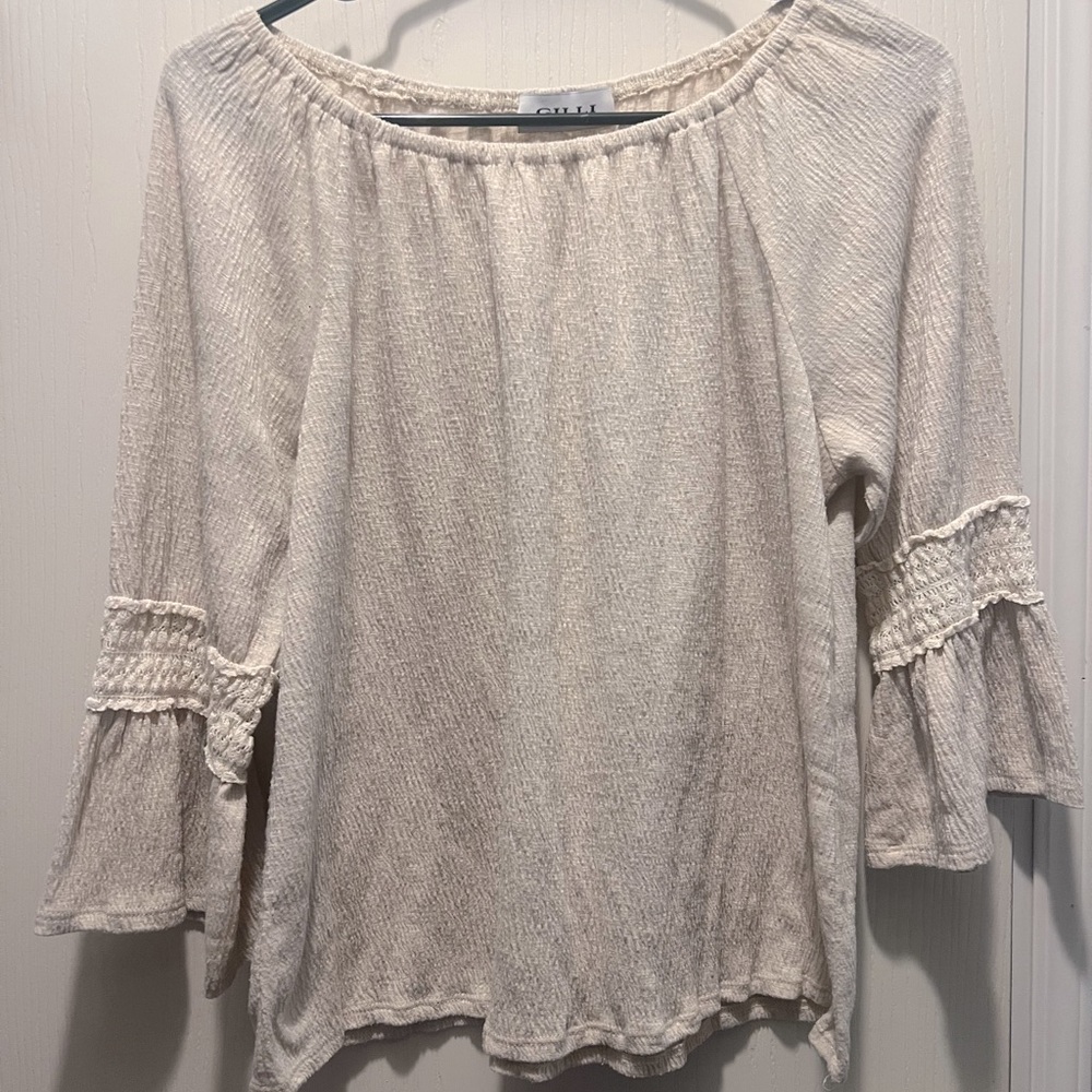 EUC Cream Peasant Blouse Small